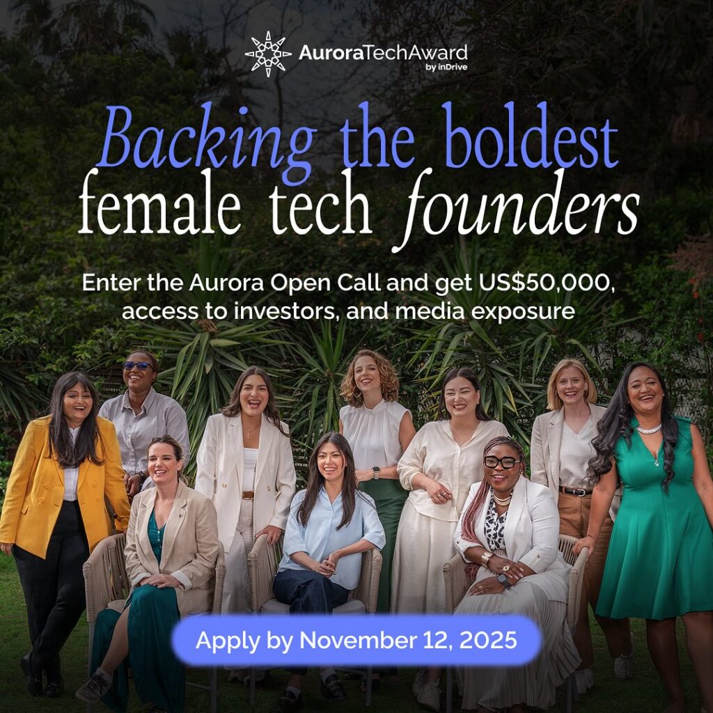 Enter for the Aurora Tech Award by inDrive for Female Tech Founders Enter for the Aurora Tech Award by inDrive for Female Tech Founders