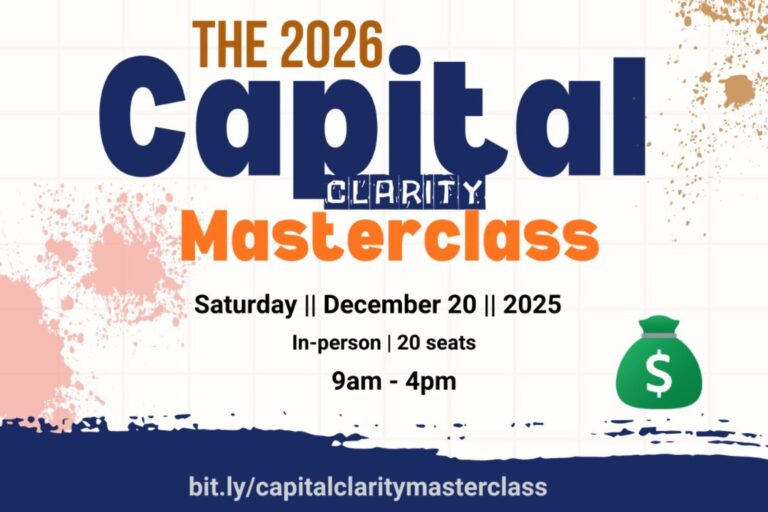 2026 Capital Clarity Masterclass Announced: A Strategic Year-End Session to Equip Founders and Leaders for Funding Success 2026 Capital Clarity Masterclass Announced: A Strategic Year-End Session to Equip Founders and Leaders for Funding Success