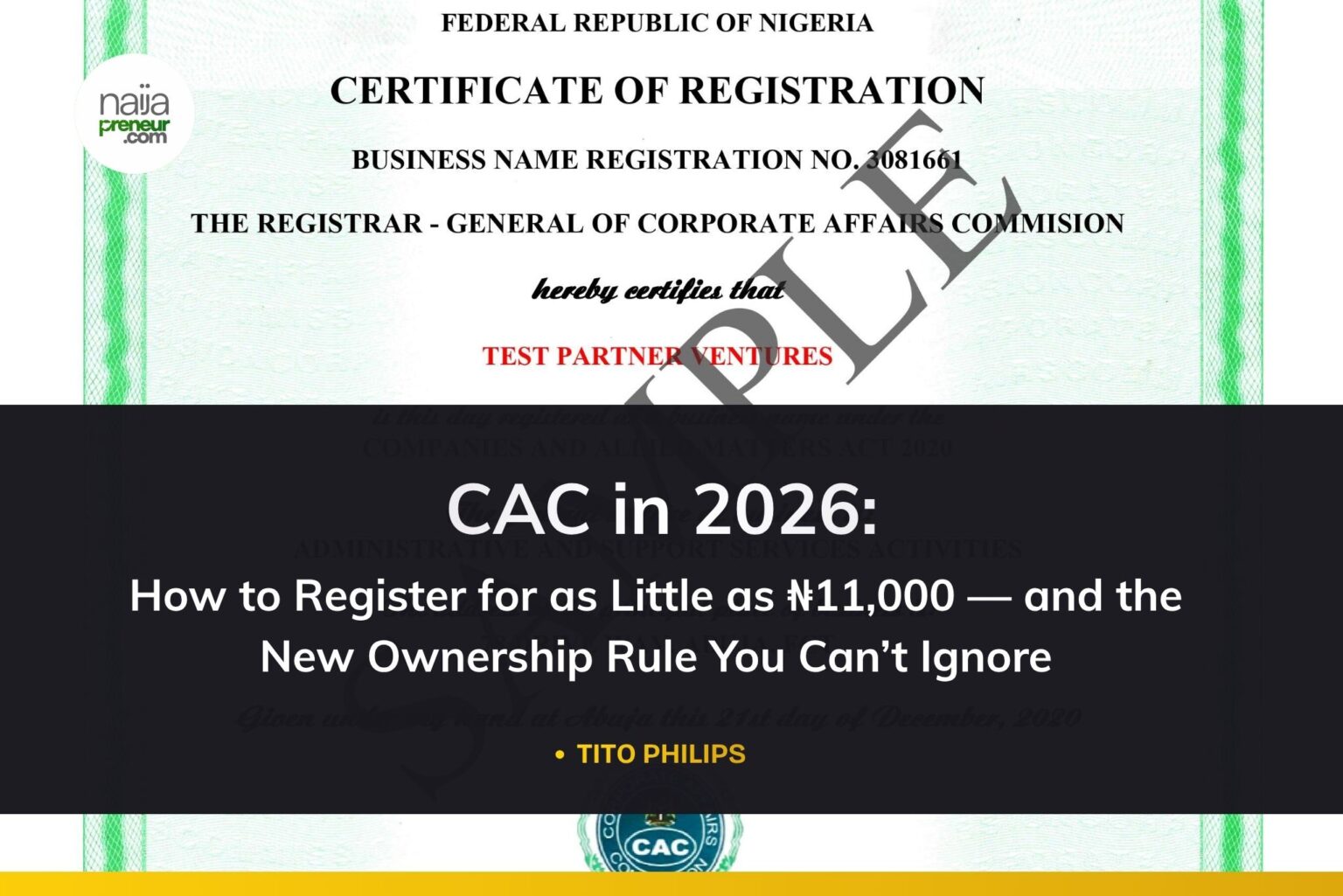 CAC in 2026: How to Register for as Little as ₦11,000 — and the New Ownership Rule You Can’t Ignore CAC in 2026: How to Register for as Little as ₦11,000 — and the New Ownership Rule You Can’t Ignore